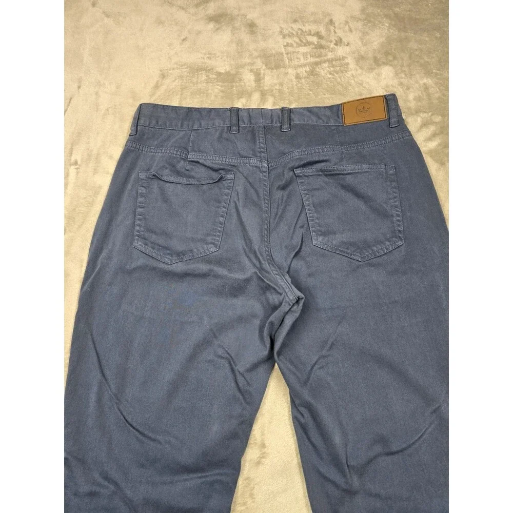 ​Peter Millar Crown Comfort Five-Pocket Pants Men's 38x32 Slate Blue Cotton...